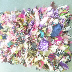 hand made silk rag rug  22 by  14 inches